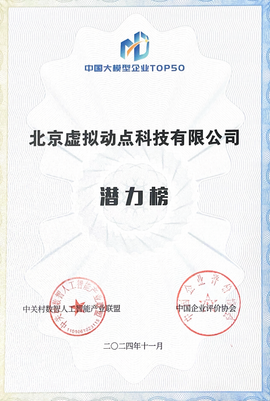 突出重圍！利亞德·虛擬動(dòng)點(diǎn)動(dòng)作大模型入選“2024中國(guó)大模型TOP50企業(yè)潛力榜”