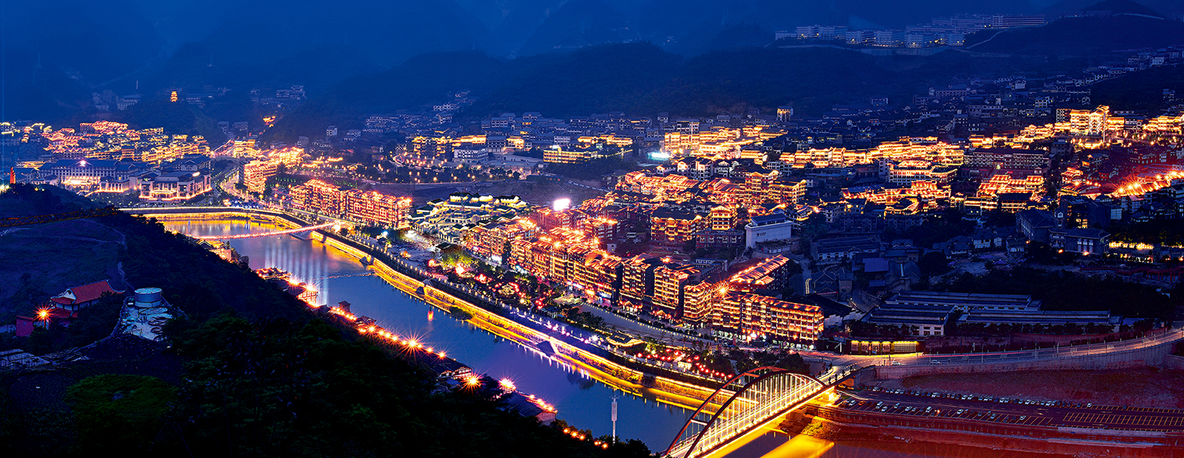 貴州旅博會(huì) 茅臺(tái)鎮(zhèn)夜景照明